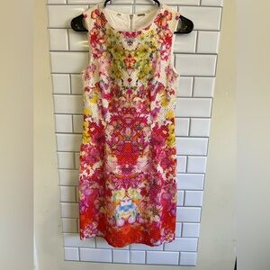 Elie Tahari floral / full Zíper Mini  Dress Size 2 US